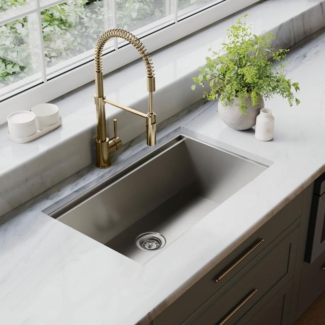 ZLINE Autograph Edition Champagne Bronze Sierra Pull Down Spring Single Handle Kitchen Faucet-1