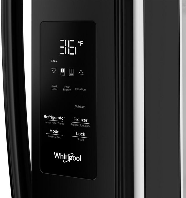 Whirlpool® 36" 30.5 Cu. Ft. Black French Door Refrigerator with Ice Maker-1