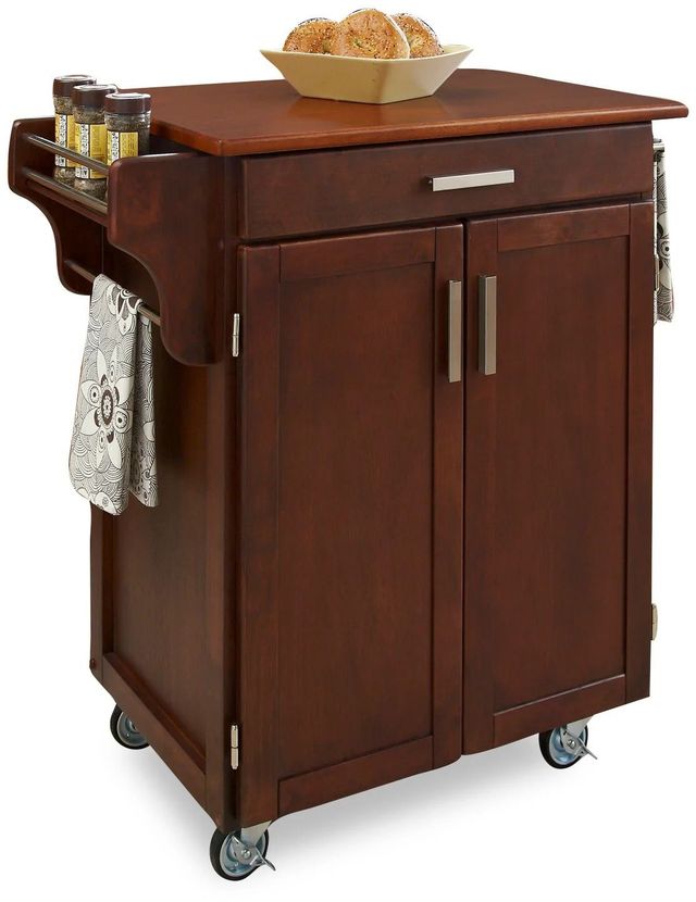 homestyles® Cuisine Cart Cherry/Medium Oak Kitchen Cart-0
