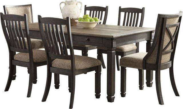 Signature Design by Ashley® Tyler Creek 2-Piece Black/Grayish Brown Upholstered Dining Side Chair-2