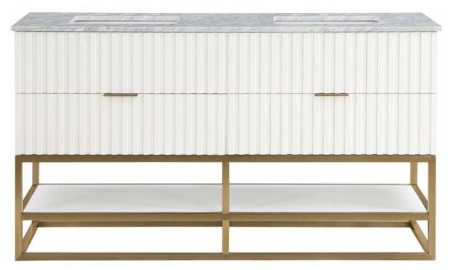 Meridian Furniture Monad Brushed Gold/White 60" Bathroom Vanity-2