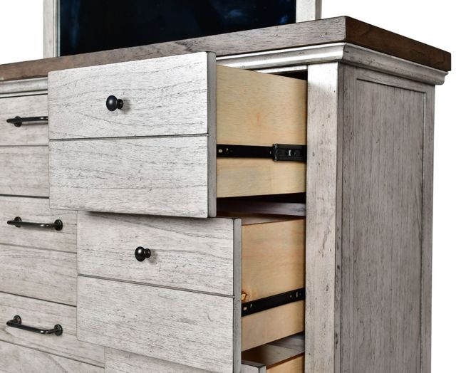 Steve Silver Co. Bear Creek White Smoke Dresser and Mirror-3