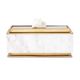 A & B Home Gold/White Marble Accent Box-0