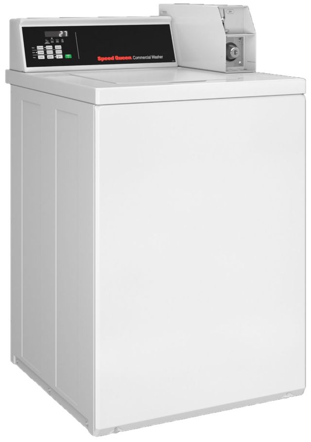 Speed Queen® Commercial 3.2 Cu. Ft. White Agitator Coin Drop Top Load Electric Washer-1