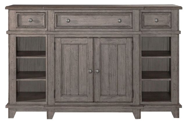 Liberty Furniture River Place Riverstone Gray/Tobacco Breakfront Server-2