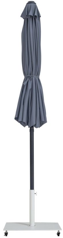 Meridian Furniture Fiji Gray/Matte Black/Matte White Aluminum Outdoor Patio Umbrella and Square Base-1