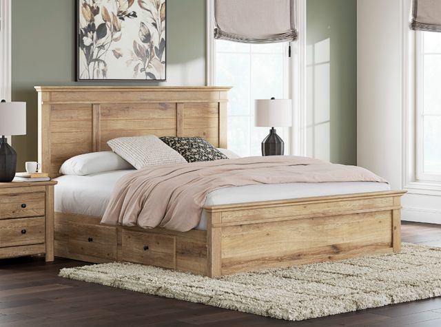 Signature Design by Ashley® Fenderport Tan King Panel Bed-0