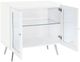 Coaster® Nieta Chrome/White High Gloss 2-Tier Accent Cabinet with Glass Shelf-2