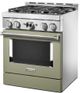 KitchenAid® 30" Avocado Cream Smart Pro Style Gas Range-3