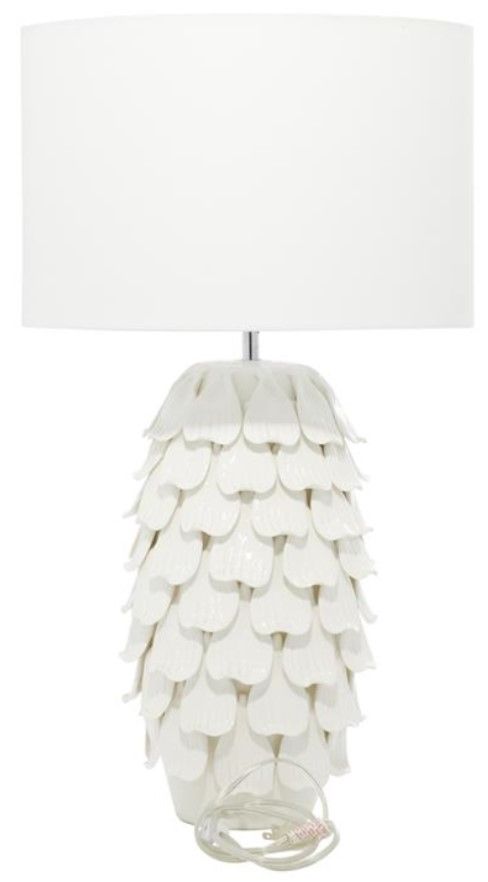 Deco Marche White Ceramic Layered Table Lamp-1