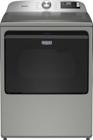 Maytag® 7.4 Cu. Ft. Classic Silver Smart Front Load Electric Dryer with Extra Power