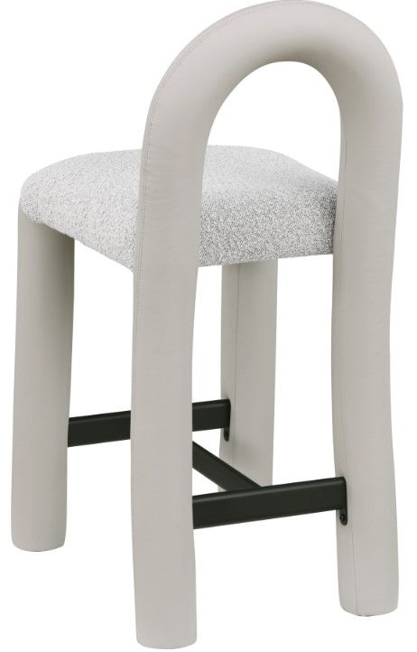 Meridian Furniture Amari Cream/Taupe Leather Upholstered Counter Stool-4