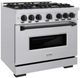 ZLINE Classic Series Autograph Edition 36" Stainless Steel Pro Style Dual Fuel Range with Black Matte Accents-2