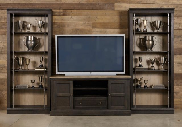 Hammary® Hancock Black/Brown Bunching Bookcase-2