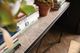 Hooker® Furniture Commerce and Market White Travertine Stone Console Table with Black Base-4