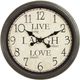 Monarch Specialties Inc. Antique Brown 16" Round Wall Clock with Standard Numbers on Beige Backgroun-0