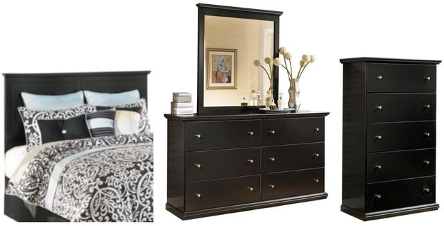 Signature Design by Ashley® Maribel 4-Piece Black King/California King Panel Headboard Bed Set-0