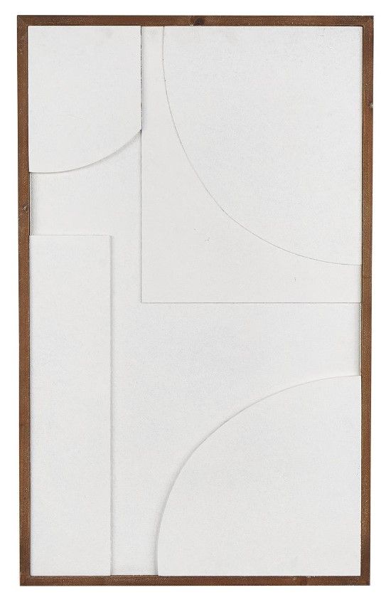 Deco Marche White Canvas Geometric Dimensional Wall Decor-1