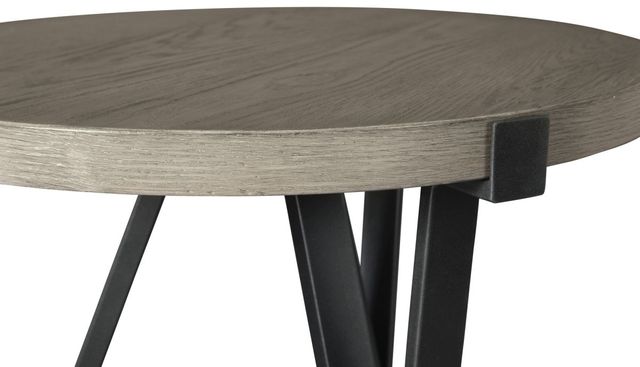 Signature Design by Ashley® Zontini Light Brown Round End Table with Gunmetal Base-1