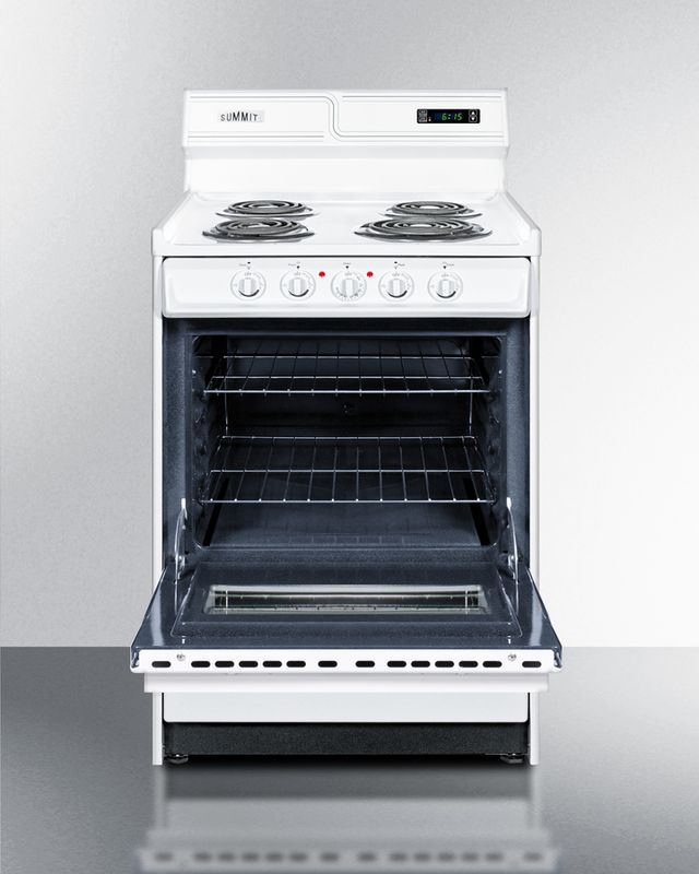 Summit® 24" White Freestanding Electric Range-2
