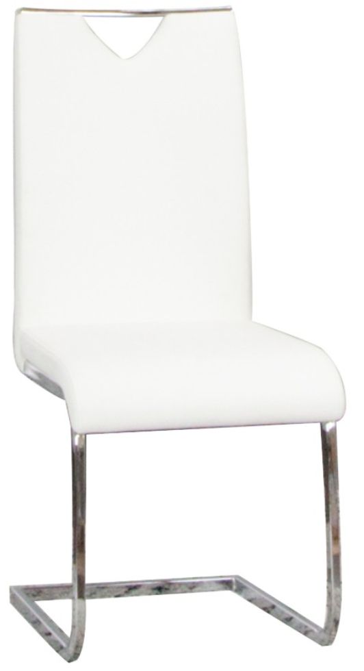 Cramco Dana Chrome/White Dining Side Chair-0