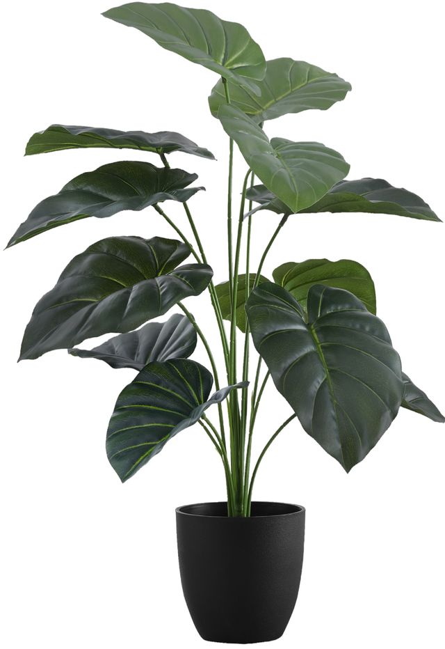 Monarch Specialties Inc. Green/Black 24" Tall Artificial Potted Alocasia-0