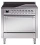 Ilve® Nostalgie II Noblesse 36'' Stainless Steel Pro Style Induction Range with Chrome Trim-0