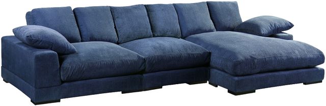 Moe's Home Collection Plunge 3-Piece Navy Large L-Shaped Sectional and Reversible Chaise-1