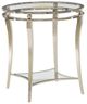 Caracole® Glass Top Caracole Classic Rising Star Glass Top Side Table with Neutral Metallic/Whisper of Gold Base-0