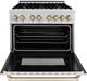 ZLINE Autograph Edition Legacy 36" Satin Stainless Steel Pro-Style Dual Fuel Range with Electric Convection Oven and Polished Gold Accents-1