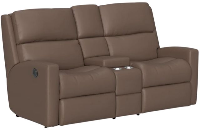 Flexsteel® Customizable Catalina Leather Power Reclining Loveseat with Console-1