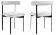 Armen Living Shannon 2-Piece Black/Cream Upholstered Dining Side Chair Set-0