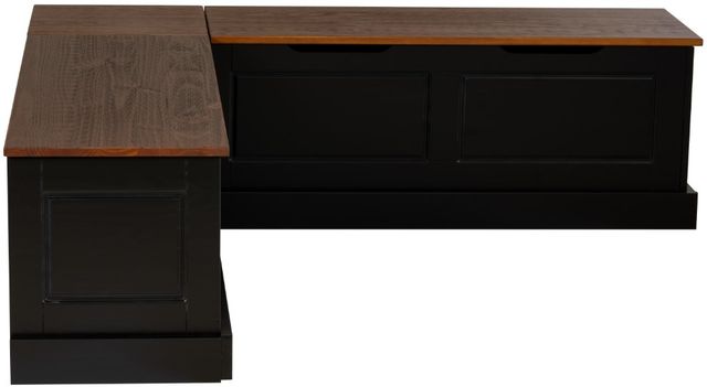 Linon Norah Black/Walnut Backless Nook Bench-2