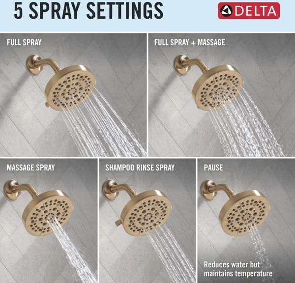 Delta Lineax™ Monitor 14 Series Champagne Bronze Tub and Shower Trim-3