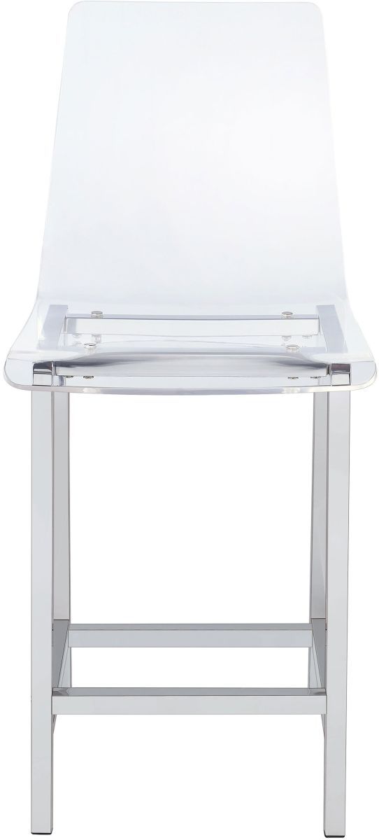 Coaster® Juelia 2-Piece Chrome/Clear Acrylic Counter Stools-2