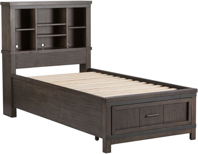 Liberty Furniture Thornwood Hills 3-Piece Rock Beaten Brown Twin Youth Bookcase Bedroom Set-2
