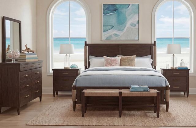 Legacy Classic Reflections Dark Roast King Upholstered Sleigh Bed-1