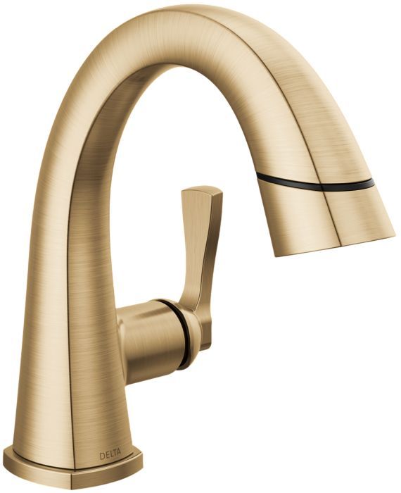 Delta Stryke® Lumicoat® Champagne Bronze Single Lever Handle Pull Down Bathroom Faucet-0