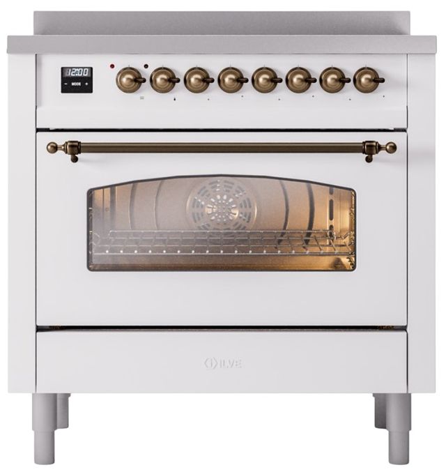 Ilve® Nostalgie II Series 36" White Pro Style Induction Range-0