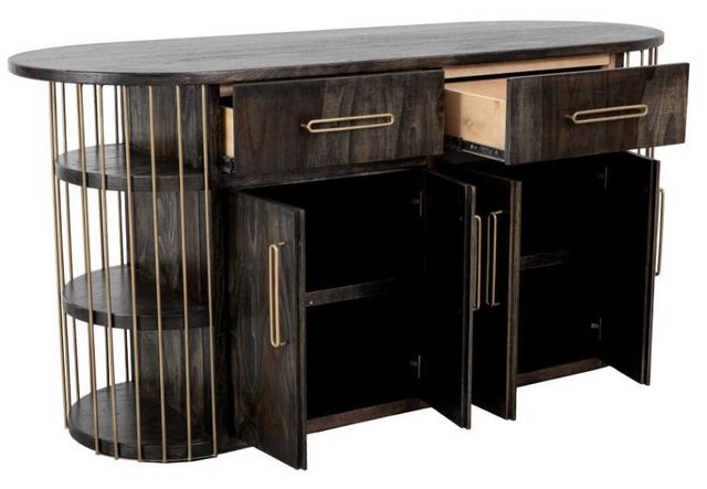 International Furniture Direct Balam Stained Dark Kitchen Island-3