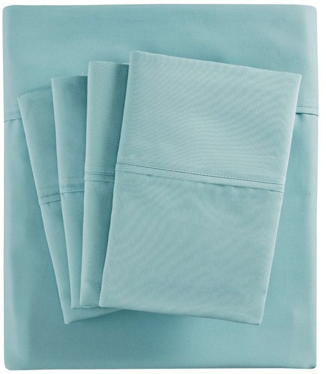 Olliix by Madison Park 6 Piece Aqua California King 800 Thread Count Cotton Rich Sateen Sheet Set-0