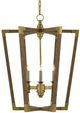 Currey & Company Bastian Brass/Chestnut Medium Lantern Chandelier-0
