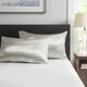 Olliix by Madison Park Essentials Satin 2-Piece Light Grey King Pillow Case-0