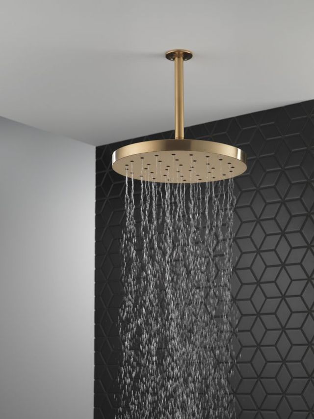 Delta Universal Showering Components Lumicoat® Champagne Bronze 2.5 GPM H2Okinetic® Single-Setting Shower Head-2