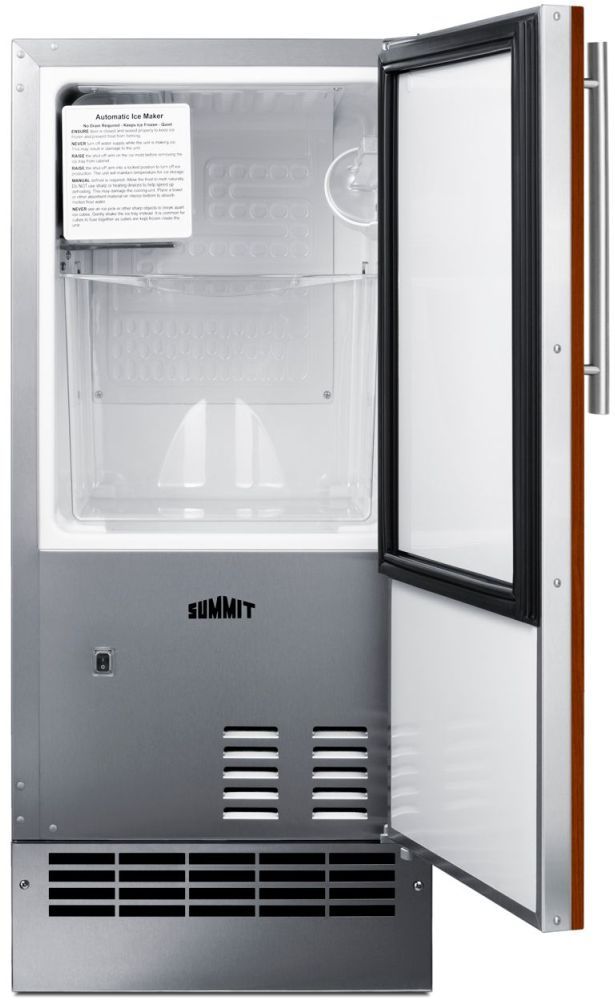 Summit® 15" 25 lb. Panel Ready Ice Maker-5