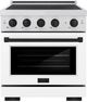 ZLINE Autograph Edition Paramount 30" Stainless Steel Pro Style Induction Range with White Matte Door & Matte Black Accents-0