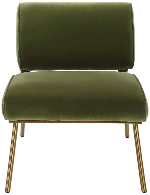 Uttermost® Knoll Brushed Brass/Olive Green Accent Chair-3