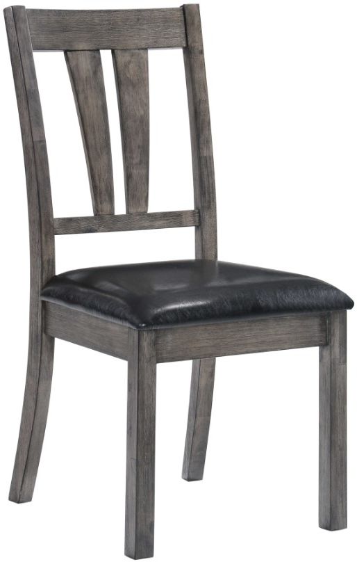 Elements International Nathan 7-Piece Black/Gray Oak Dining Table Set-2