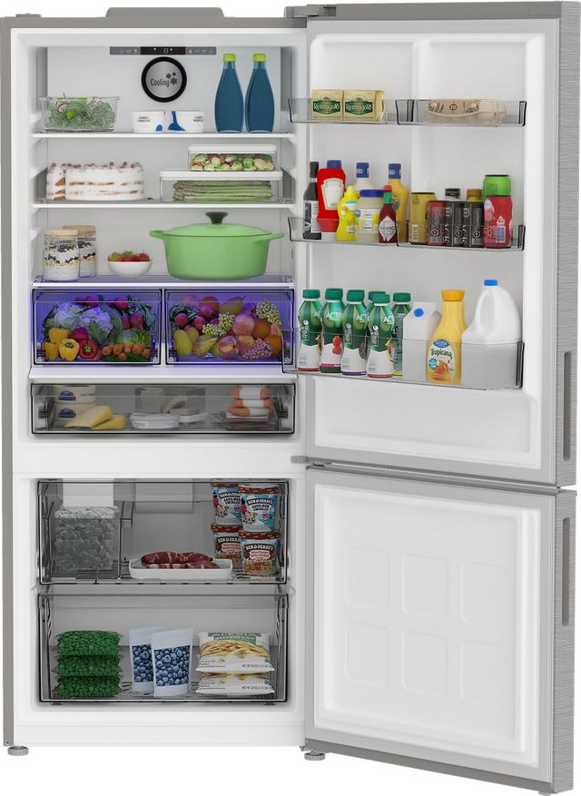 Blomberg® 30 in. 16.1 Cu. Ft. Stainless Steel Counter Depth Bottom Freezer Refrigerator-3