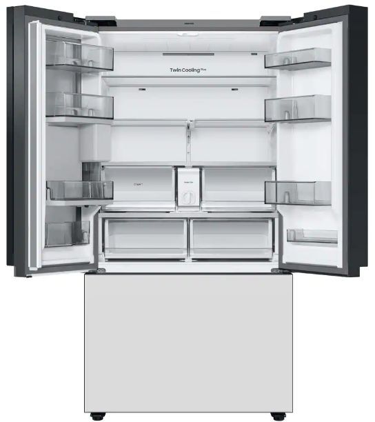 Samsung Bespoke 30 Cu. Ft. Panel Ready/Panel Ready/White Glass French Door Refrigerator-4